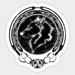 Fenris Wolf and Celtic Triskelion symbol Sticker